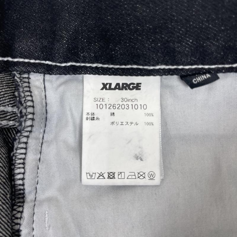 エクストララージ XLARGE パンツ デニム、ジーンズ EMBROIDERED DENIM PANTS 刺繍 ワイドデニム パンツ 101262031010 30インチ 黒 / ブラック / black メンズ USED 古着 中古 50165188