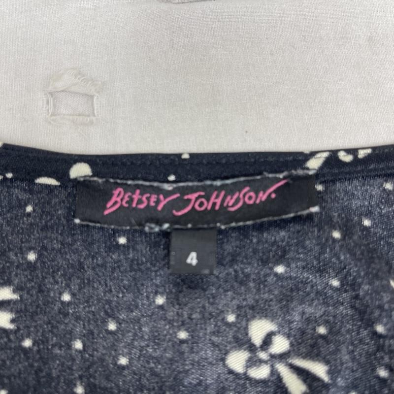 ベッツィージョンソン Betsey Johnson ワンピース ひざ丈スカート ミニ丈 カシュクール風 ラップ ワンピース 羽織りガウン 4 黒 / ブラック / black レディース USED 古着 中古 50165193