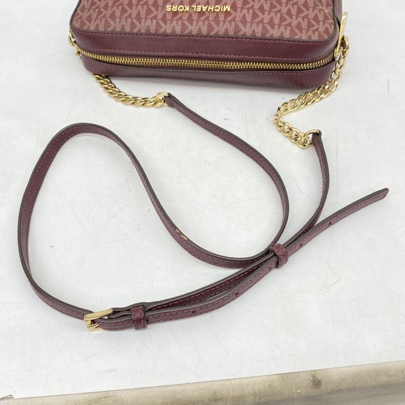 マイケルコース MICHAEL KORS ショルダーバッグ ショルダーバッグ 35F8GTTC3B JET SET ジェットセット モノグラム柄 ゴールド チェーン ボルドー / ボルドー / レディース USED 古着 中古 50165206