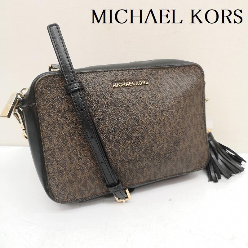 マイケルコース MICHAEL KORS ショルダーバッグ ショルダーバッグ 32F8GF5M2B JET SET ジェットセット レザー タッセル チャーム クロスボディ カメラ バッグ 茶 / ブラウン / brown レディース USED 古着 中古 50165214