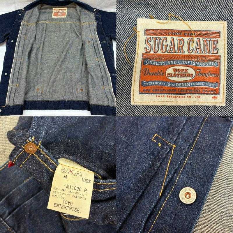 シュガーケーン SUGAR CANE ジャケット、上着 ジャンパー、ブルゾン 1st 大戦モデル タイプ M品番 初期 月桂樹ボタン 針刺しシンチバック デニムジャケット - メンズ USED 古着 中古 50165222