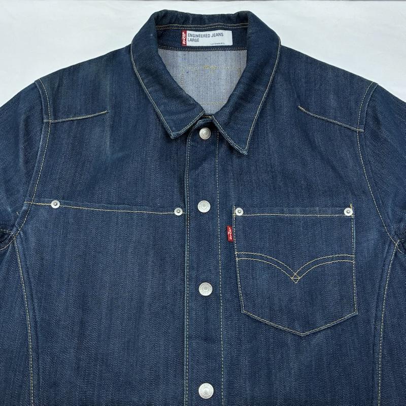 リーバイス Levi s ジャケット、上着 ジャンパー、ブルゾン Engineered Jeans 70100-07 00s 立体裁断 デニムジャケット L メンズ USED 古着 中古 50165223