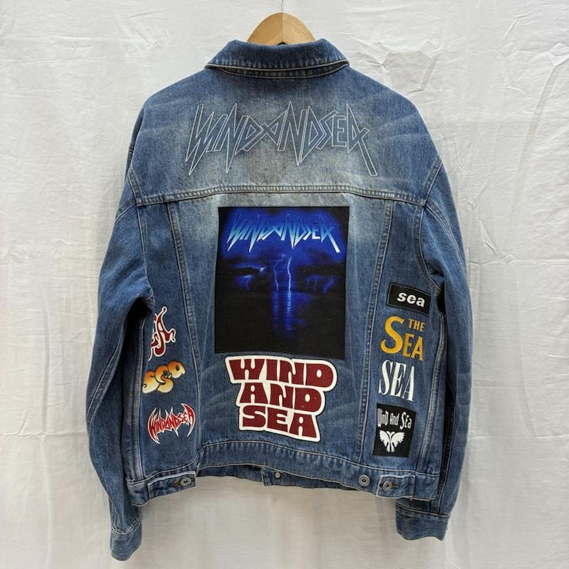 ウィンダンシー WIND AND SEA ジャケット、上着 ジャンパー、ブルゾン BAND DENIM JACKET バンド グラフィック プリント ワッペン デニムジャケット M メンズ USED 古着 中古 50165230