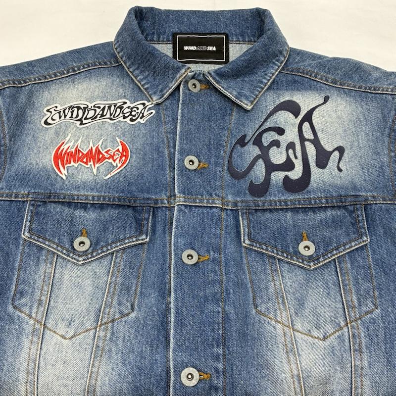 ウィンダンシー WIND AND SEA ジャケット、上着 ジャンパー、ブルゾン BAND DENIM JACKET バンド グラフィック プリント ワッペン デニムジャケット M メンズ USED 古着 中古 50165230