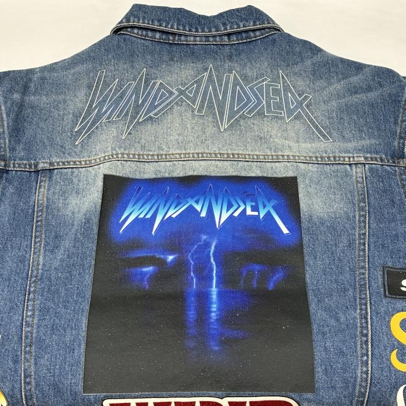 ウィンダンシー WIND AND SEA ジャケット、上着 ジャンパー、ブルゾン BAND DENIM JACKET バンド グラフィック プリント ワッペン デニムジャケット M メンズ USED 古着 中古 50165230