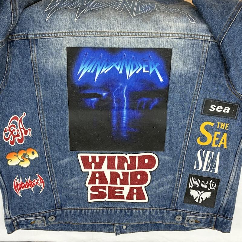ウィンダンシー WIND AND SEA ジャケット、上着 ジャンパー、ブルゾン BAND DENIM JACKET バンド グラフィック プリント ワッペン デニムジャケット M メンズ USED 古着 中古 50165230