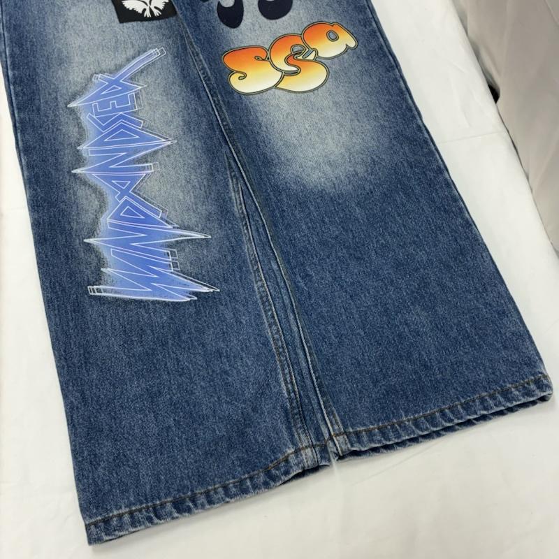 ウィンダンシー WIND AND SEA パンツ デニム、ジーンズ BAND DENIM PANTS バンド グラフィック プリント ワッペン デニムパンツ M メンズ USED 古着 中古 50165231