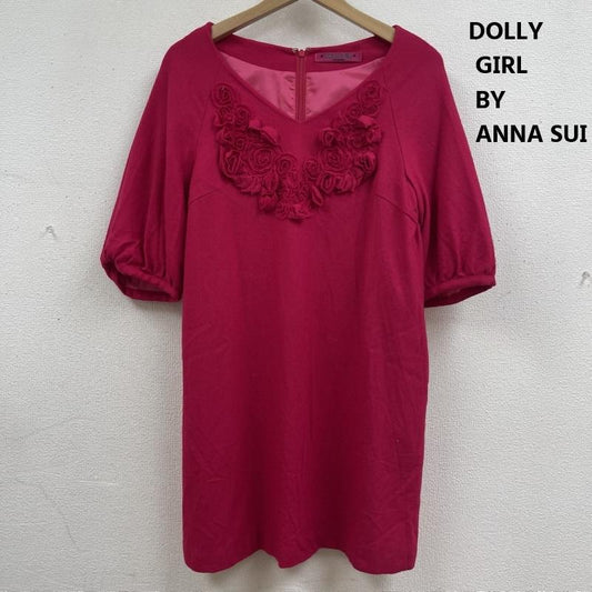 ドーリーガール バイ アナ スイ DOLLY GIRL BY ANNA SUI チュニック 半袖 バラ デザイン チュニック クラシカル ドレス ワンピース 685-5.COP.AS L 桃 / ピンク / pink レディース USED 古着 中古 50165236