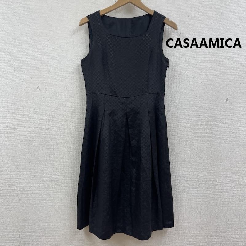 古着 USED ワンピース ひざ丈スカート CASAAMICA 日本製 ジャガード柄 ノースリーブ Aライン フレア ワンピース 223988 レディース USED 古着 中古 50165238