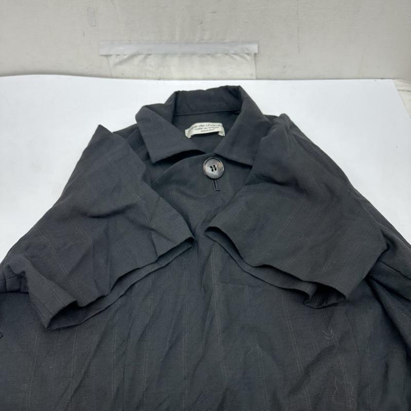 ローブドシャンブル コムデギャルソン robe de chambre COMME des GARCONS ワンピース ひざ丈スカート 02SS 半袖 ストライプ シャツ ワンピース RE-O007 - 黒 / ブラック / black レディース USED 古着 中古 50165239