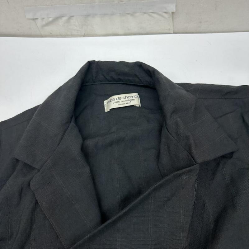 ローブドシャンブル コムデギャルソン robe de chambre COMME des GARCONS ワンピース ひざ丈スカート 02SS 半袖 ストライプ シャツ ワンピース RE-O007 - 黒 / ブラック / black レディース USED 古着 中古 50165239