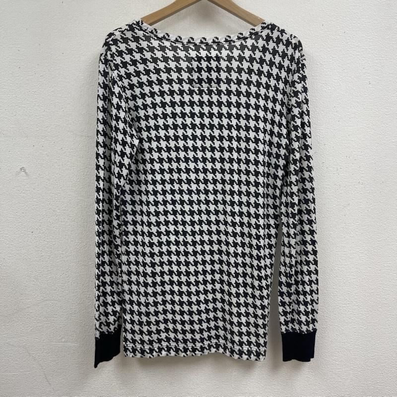ドレスキャンプ DRESSCAMP カットソー 長袖 千鳥格子柄 長袖 カットソー Uネック ヘンリーネック Tシャツ 48 黒 / ブラック / black レディース USED 古着 中古 50165246