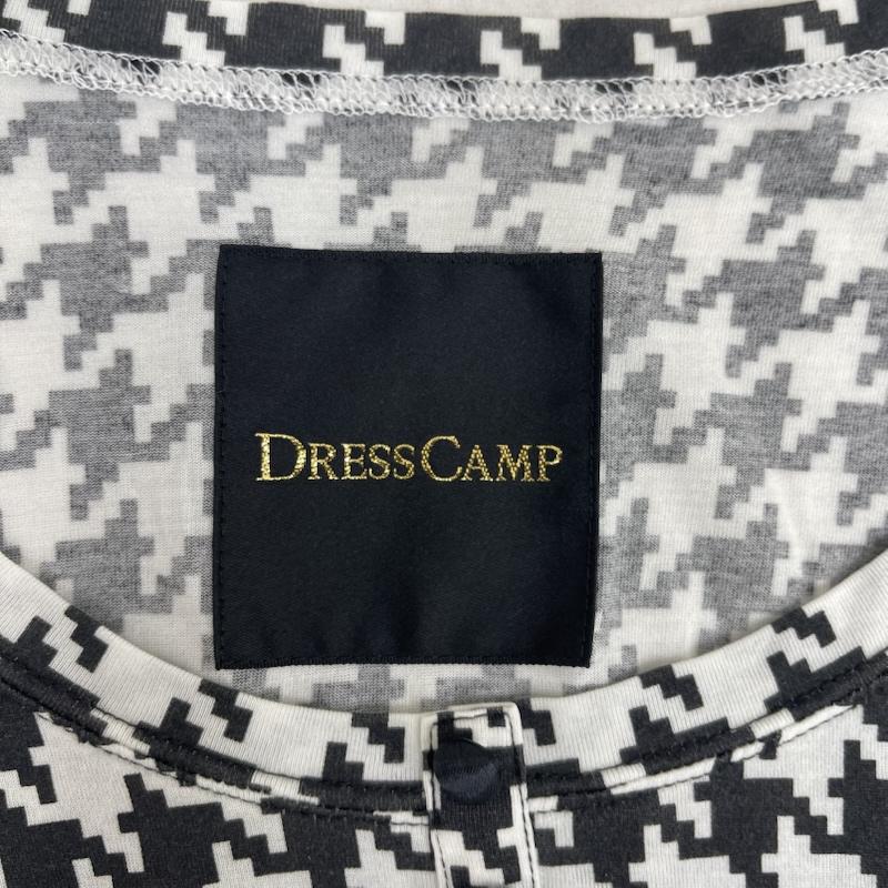 ドレスキャンプ DRESSCAMP カットソー 長袖 千鳥格子柄 長袖 カットソー Uネック ヘンリーネック Tシャツ 48 黒 / ブラック / black レディース USED 古着 中古 50165246