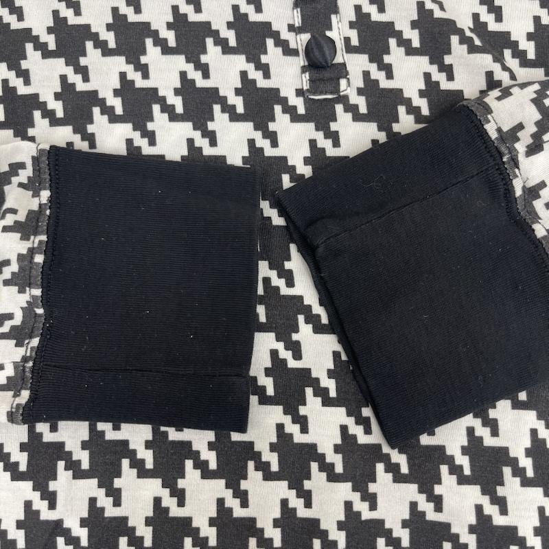 ドレスキャンプ DRESSCAMP カットソー 長袖 千鳥格子柄 長袖 カットソー Uネック ヘンリーネック Tシャツ 48 黒 / ブラック / black レディース USED 古着 中古 50165246