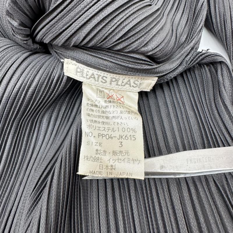 プリーツプリーズ PLEATS PLEASE カットソー 半袖 ISSEY MIYAKE プリーツ加工 ノースリーブ サイドスリット ロング カットソー PP04-JK615 3 灰 / グレー / gray レディース USED 古着 中古 50165247