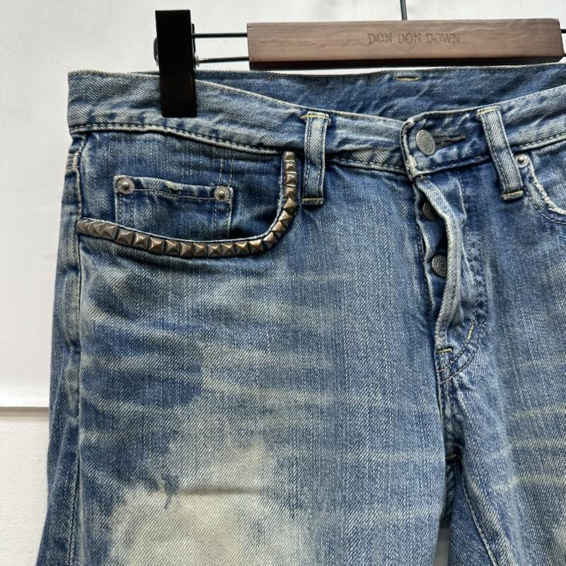 ヒステリックグラマー HYSTERIC GLAMOUR パンツ デニム、ジーンズ RAMONES ブリーチ ダメージ 加工 スタッズ デニム パンツ 0294AP04 30インチ インディゴ / インディゴ / Indigo メンズ USED 古着 中古 50165251