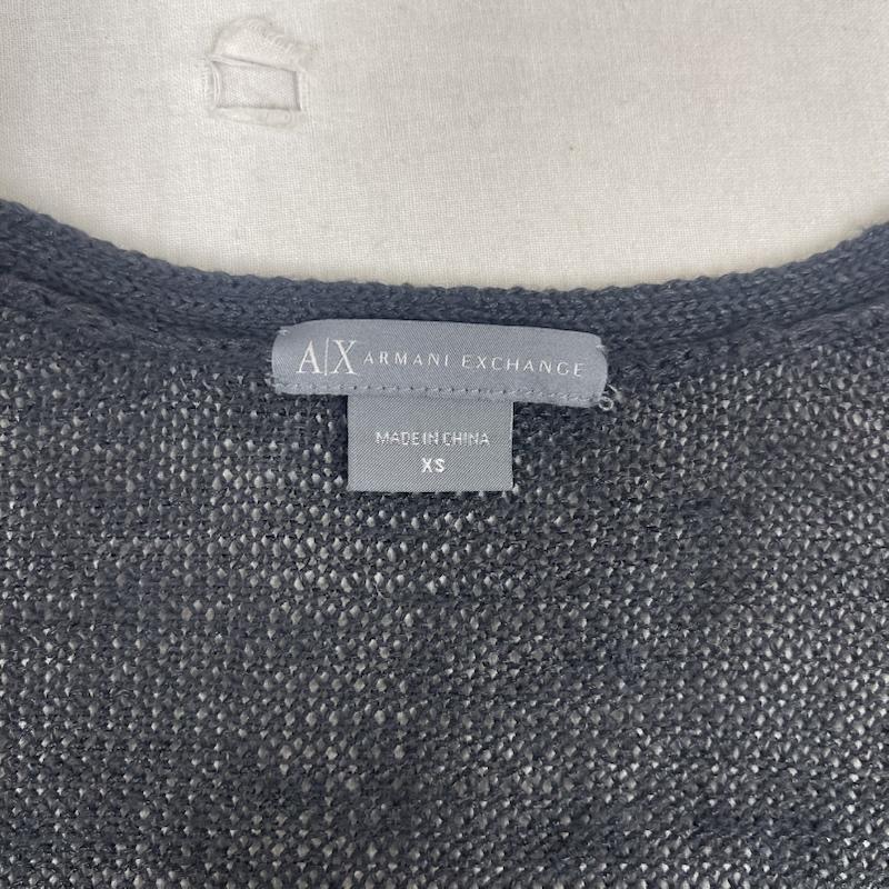 アルマーニエクスチェンジ ARMANI EXCHANGE カーディガン 長袖 シアー リブ編み ロング ニット カーディガン 2416-10355-3536 XS 黒 / ブラック / black メンズ USED 古着 中古 50165253