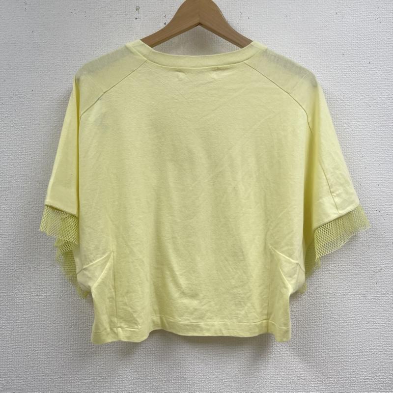 トーガ プルラ TOGA PULLA カットソー 半袖 異素材 メッシュ ドッキング ショート スリーブ Tシャツ tp51-jk253 38 黄 / イエロー / yellow レディース USED 古着 中古 50165256