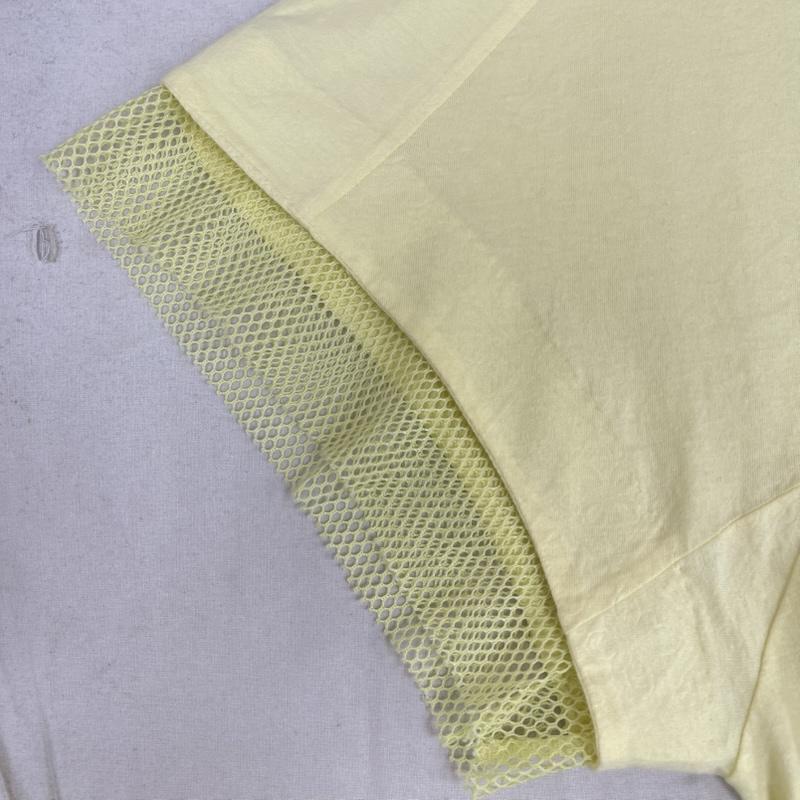 トーガ プルラ TOGA PULLA カットソー 半袖 異素材 メッシュ ドッキング ショート スリーブ Tシャツ tp51-jk253 38 黄 / イエロー / yellow レディース USED 古着 中古 50165256