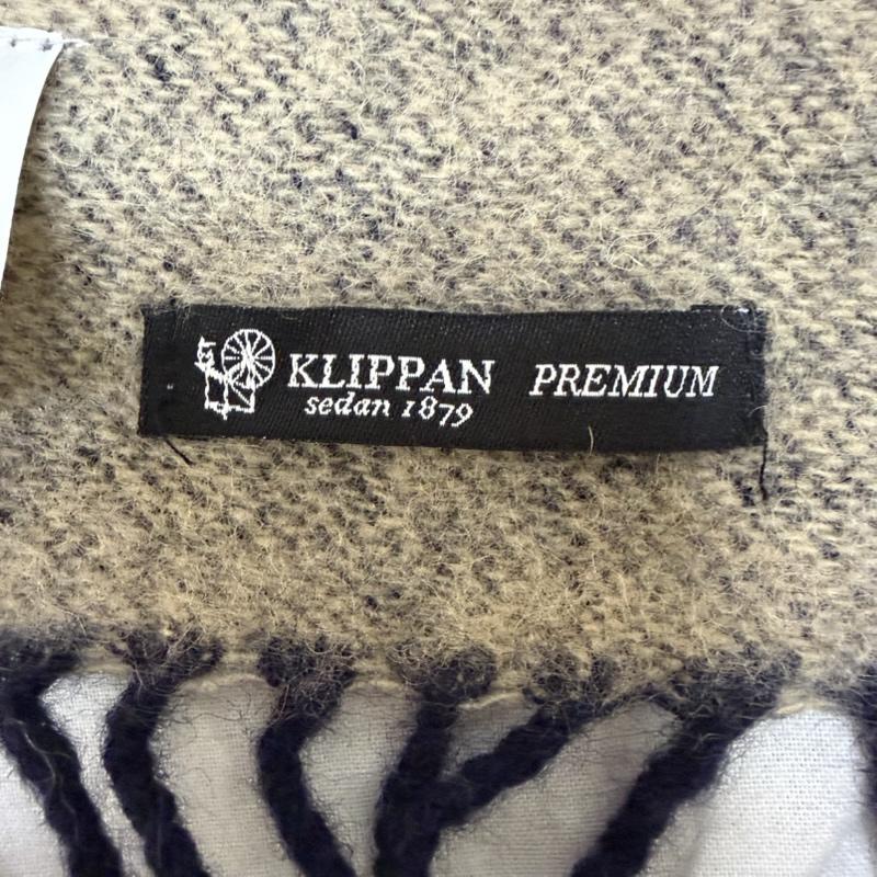 クリッパン KLIPPAN ストール ストール一般 × mina perhonen ミナ ペルホネン CHOUCHOストール 大判 メリノウール ラムウール - 総柄 ベージュ / ベージュ / beige X 紺 / ネイビー / navy レディース USED 古着 中古 50165264