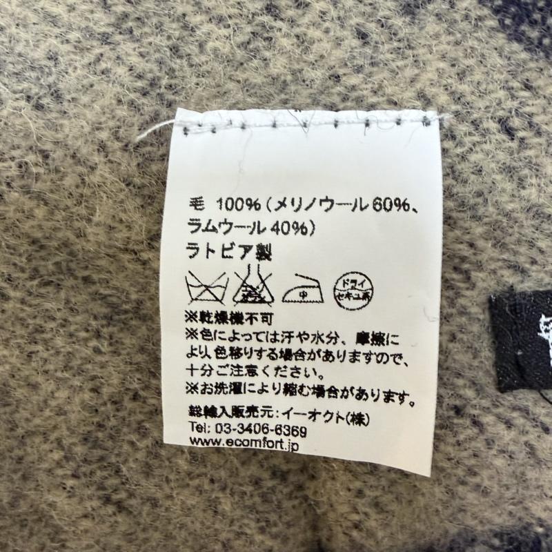 クリッパン KLIPPAN ストール ストール一般 × mina perhonen ミナ ペルホネン CHOUCHOストール 大判 メリノウール ラムウール - 総柄 ベージュ / ベージュ / beige X 紺 / ネイビー / navy レディース USED 古着 中古 50165264