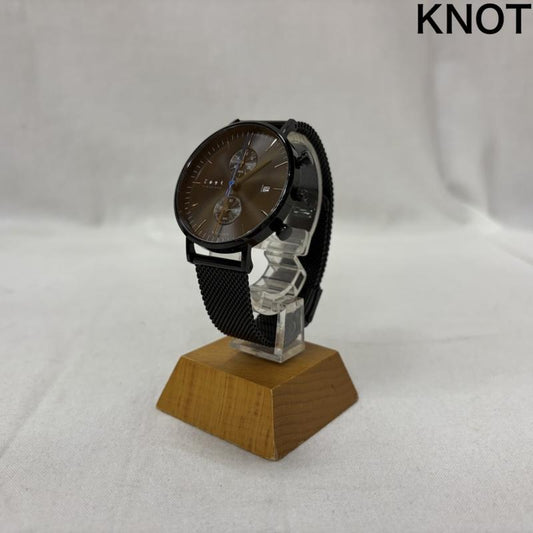 ノット KNOT 腕時計 アナログ（クォーツ式） クラシックシリーズ クロノグラフ ブラック&メタリック CC-39 サファイアガラス - 無地 黒 / ブラック / black メンズ USED 古着 中古 50165267
