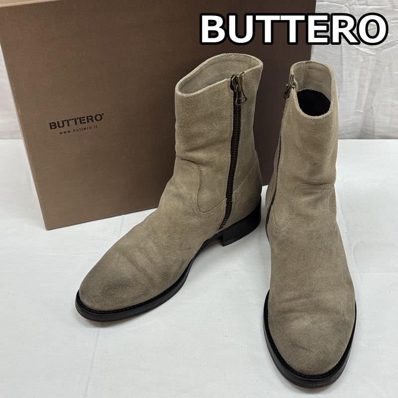 ブッテロ BUTTERO ブーツ ショートブーツ B825USGBI10 イタリア製 サイドジップ スエード レザー ブーツ プレーントゥ - メンズ USED 古着 中古 50165273
