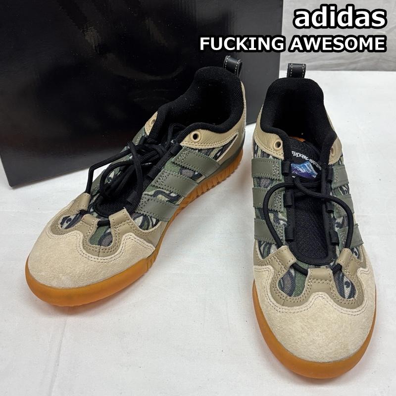 ファッキンオーサム FUCKING AWESOME スニーカー スニーカー adidas アディダス コラボ GX6880 エクスペリメント 1 ローカット スニーカー ダストサンド/ベースグリーン/ヘンプ 27.0cm メンズ USED 古着 中古 50165283