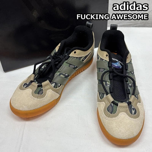 ファッキンオーサム FUCKING AWESOME スニーカー スニーカー adidas アディダス コラボ GX6880 エクスペリメント 1 ローカット スニーカー ダストサンド/ベースグリーン/ヘンプ 27.0cm メンズ USED 古着 中古 50165283