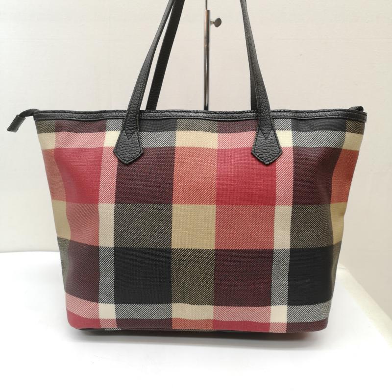 ブルーレーベル・クレストブリッジ BLUE LABEL CRESTBRIDGE トートバッグ トートバッグ 55103-501-16 PVC トート バッグ チェック ロゴ ファスナー A4 赤 / レッド / red レディース USED 古着 中古 50165289