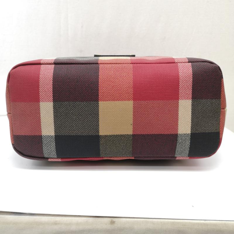 ブルーレーベル・クレストブリッジ BLUE LABEL CRESTBRIDGE トートバッグ トートバッグ 55103-501-16 PVC トート バッグ チェック ロゴ ファスナー A4 赤 / レッド / red レディース USED 古着 中古 50165289