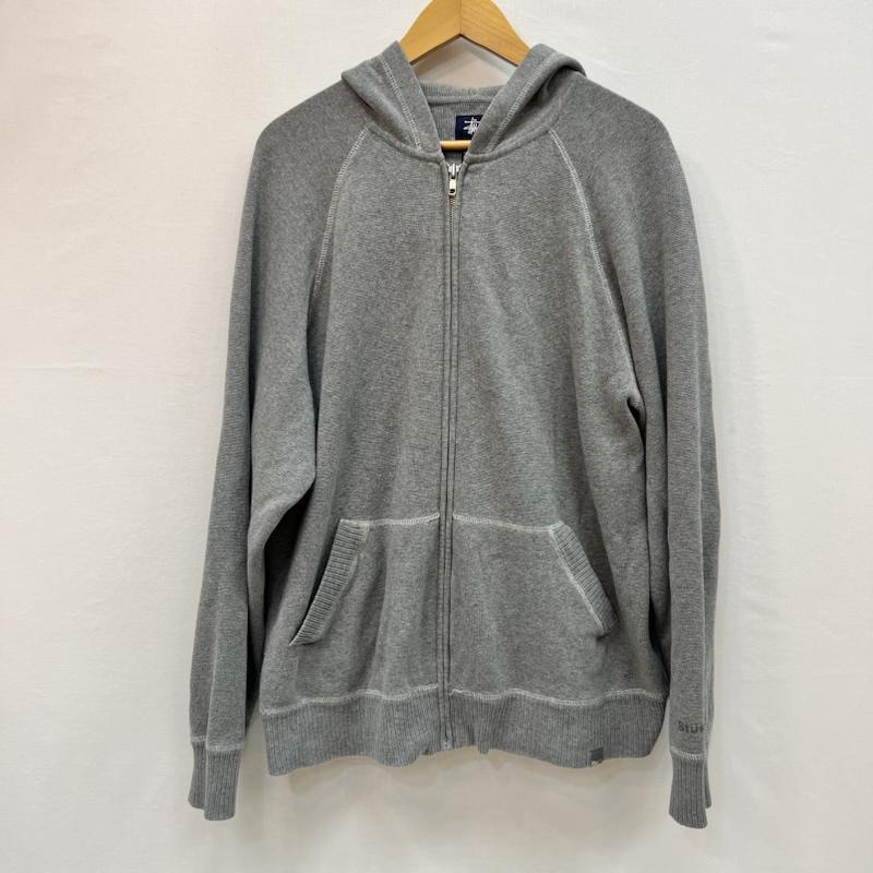 ステューシー STUSSY パーカー 長袖 90s OLD フルジップ コットンニット パーカー XL 灰 / グレー / gray メンズ USED 古着 中古 50165295
