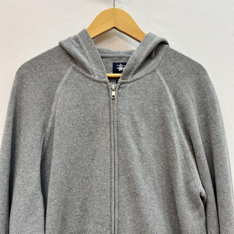 ステューシー STUSSY パーカー 長袖 90s OLD フルジップ コットンニット パーカー XL 灰 / グレー / gray メンズ USED 古着 中古 50165295