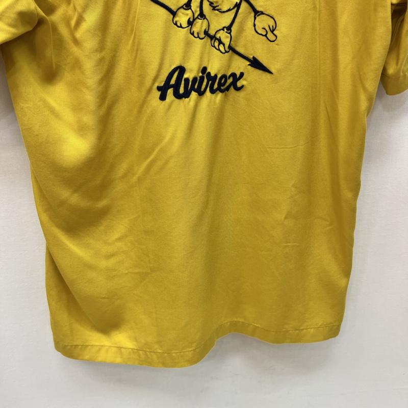 アヴィレックス AVIREX シャツ、ブラウス 半袖 ボーリングシャツ FEARLESS FLYERS 6115100 開襟 L 黄 / イエロー / yellow メンズ USED 古着 中古 50165296