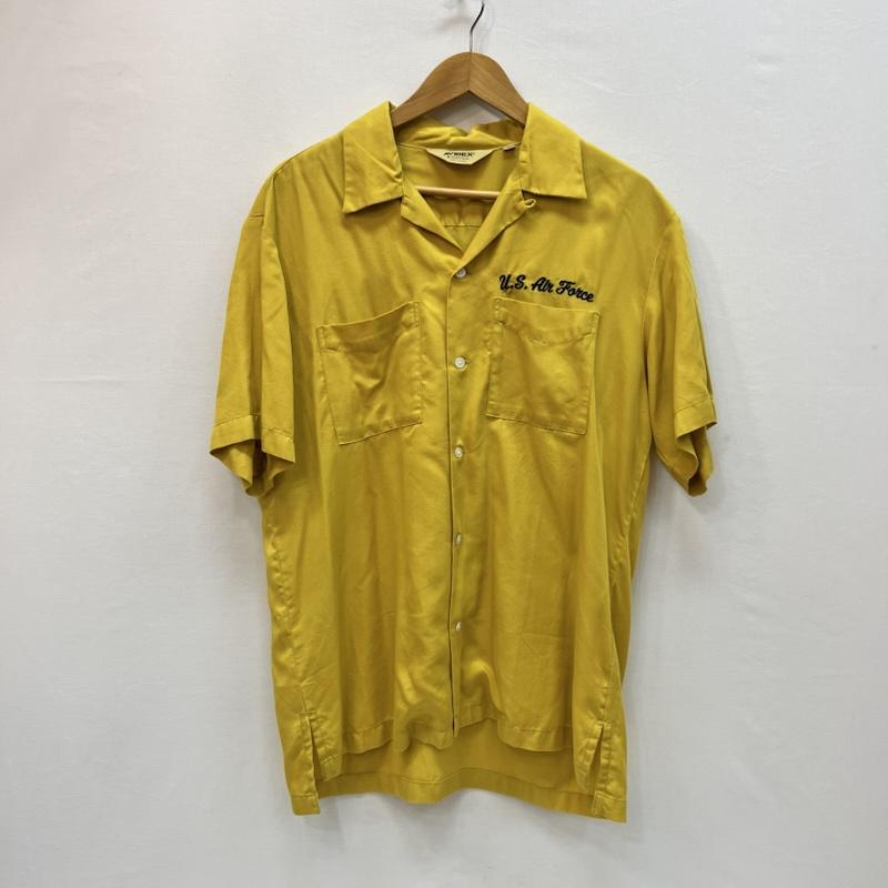 アヴィレックス AVIREX シャツ、ブラウス 半袖 ボーリングシャツ FEARLESS FLYERS 6115100 開襟 L 黄 / イエロー / yellow メンズ USED 古着 中古 50165296