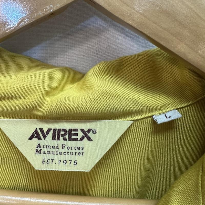 アヴィレックス AVIREX シャツ、ブラウス 半袖 ボーリングシャツ FEARLESS FLYERS 6115100 開襟 L 黄 / イエロー / yellow メンズ USED 古着 中古 50165296