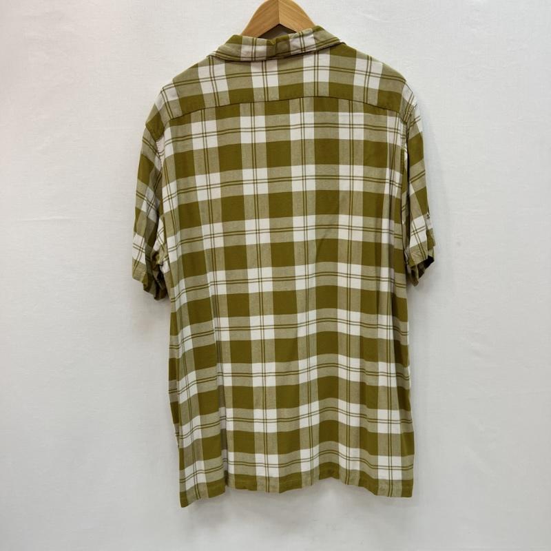 ショット schott シャツ、ブラウス 半袖 レーヨン チェック オープンカラーシャツ 開襟 L カーキ / カーキ / khaki メンズ USED 古着 中古 50165298
