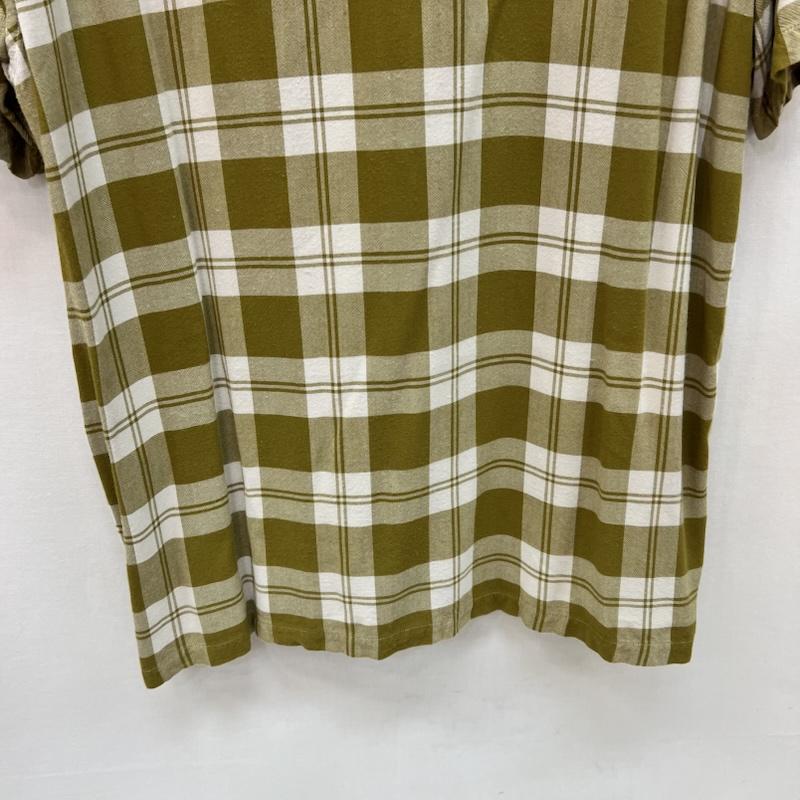 ショット schott シャツ、ブラウス 半袖 レーヨン チェック オープンカラーシャツ 開襟 L カーキ / カーキ / khaki メンズ USED 古着 中古 50165298