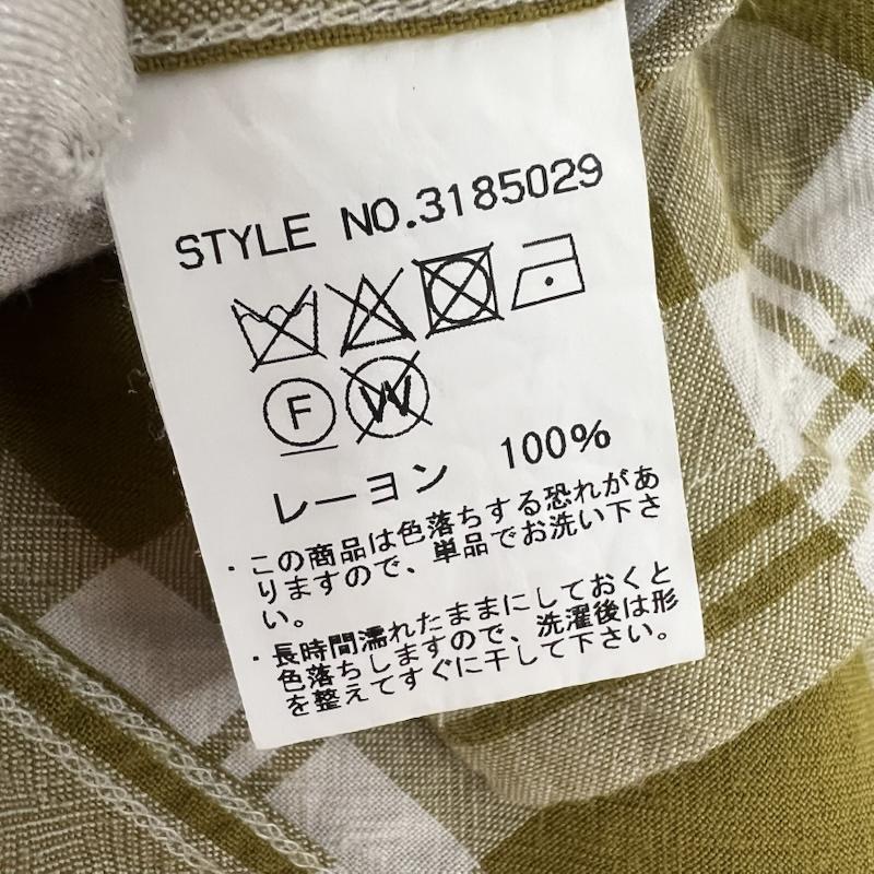 ショット schott シャツ、ブラウス 半袖 レーヨン チェック オープンカラーシャツ 開襟 L カーキ / カーキ / khaki メンズ USED 古着 中古 50165298