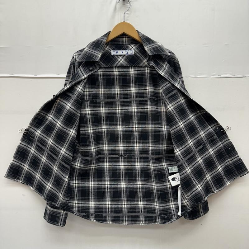 オフホワイト off white シャツ、ブラウス 長袖 20AW STENCIL FLANNEL CHECK SHIRT バック プリント チェック ネル シャツ OMGA133E20FAB001 S 黒 / ブラック / black X 白 / ホワイト / white メンズ USED 古着 中古 50165301