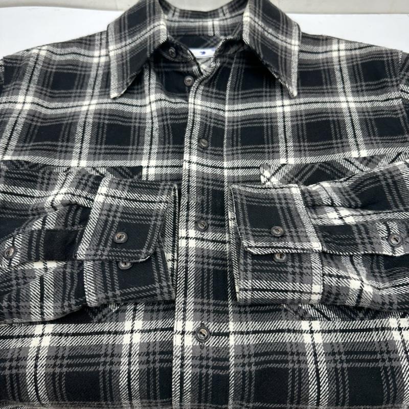 オフホワイト off white シャツ、ブラウス 長袖 20AW STENCIL FLANNEL CHECK SHIRT バック プリント チェック ネル シャツ OMGA133E20FAB001 S 黒 / ブラック / black X 白 / ホワイト / white メンズ USED 古着 中古 50165301