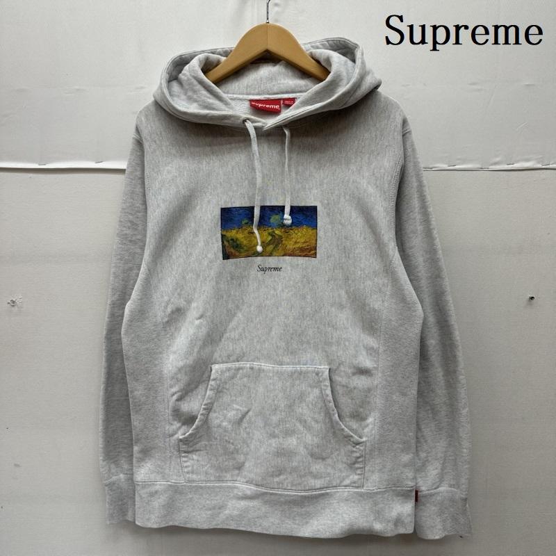 シュプリーム Supreme パーカー 長袖 17SS Field Hooded Sweatshirt ゴッホ カラスのいる麦畑 プリント パーカー M 灰 / グレー / gray メンズ USED 古着 中古 50165306