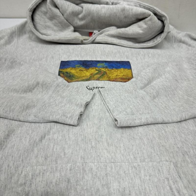シュプリーム Supreme パーカー 長袖 17SS Field Hooded Sweatshirt ゴッホ カラスのいる麦畑 プリント パーカー M 灰 / グレー / gray メンズ USED 古着 中古 50165306