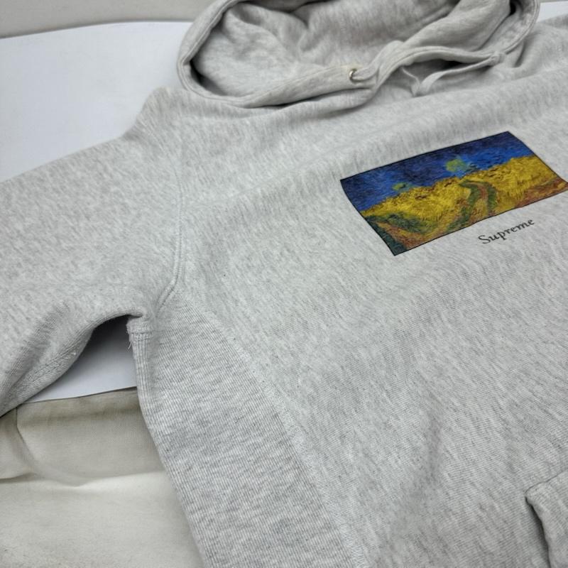 シュプリーム Supreme パーカー 長袖 17SS Field Hooded Sweatshirt ゴッホ カラスのいる麦畑 プリント パーカー M 灰 / グレー / gray メンズ USED 古着 中古 50165306