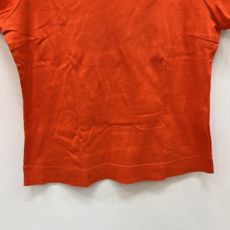 バーバリー BURBERRY Tシャツ 半袖 Vネック リブ Tシャツ ノバチェック Size:13 - 橙 / オレンジ / orange メンズ USED 古着 中古 50165307