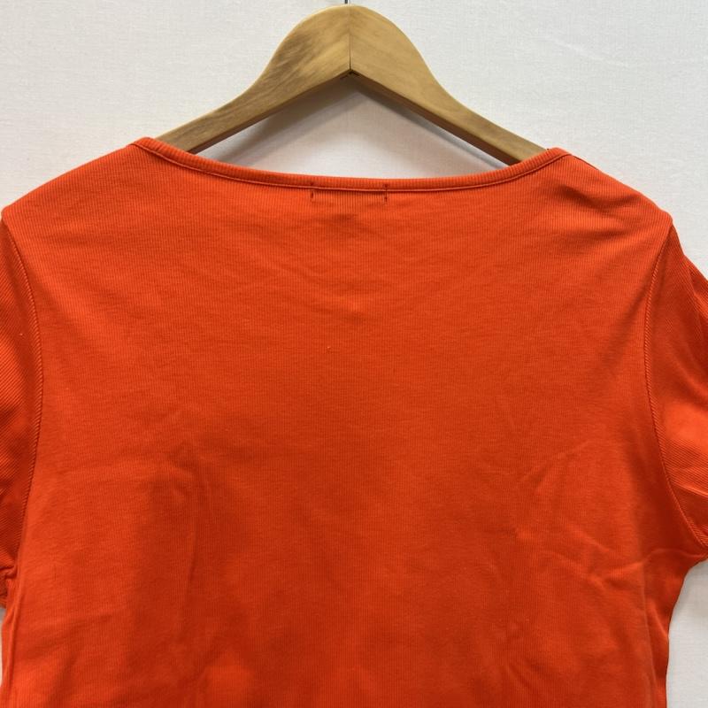 バーバリー BURBERRY Tシャツ 半袖 Vネック リブ Tシャツ ノバチェック Size:13 - 橙 / オレンジ / orange メンズ USED 古着 中古 50165307