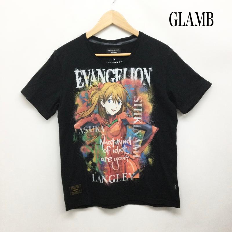 グラム glamb Tシャツ 半袖 glamb  EVANGELION アスカ Tシャツ 0 プリント 黒 / ブラック / black メンズ USED 古着 中古 50165313