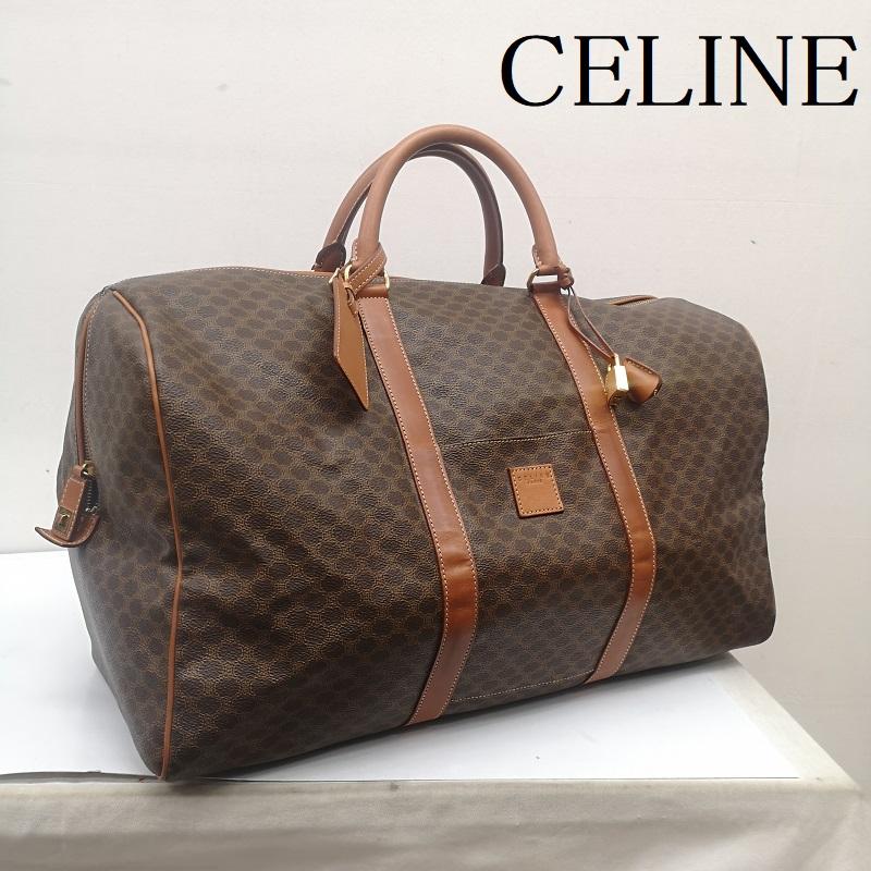 セリーヌ CELINE ボストンバッグ ボストンバッグ マカダム柄 トリオンフ ボストン バッグ 大容量 MC97/2 - 茶 / ブラウン / brown メンズ USED 古着 中古 50165316