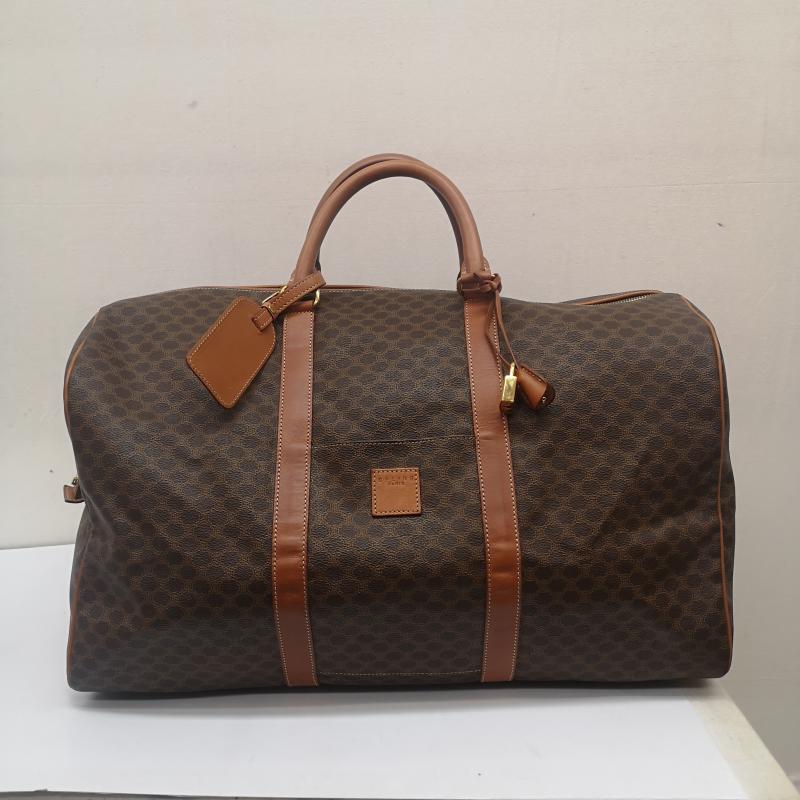セリーヌ CELINE ボストンバッグ ボストンバッグ マカダム柄 トリオンフ ボストン バッグ 大容量 MC97/2 - 茶 / ブラウン / brown メンズ USED 古着 中古 50165316