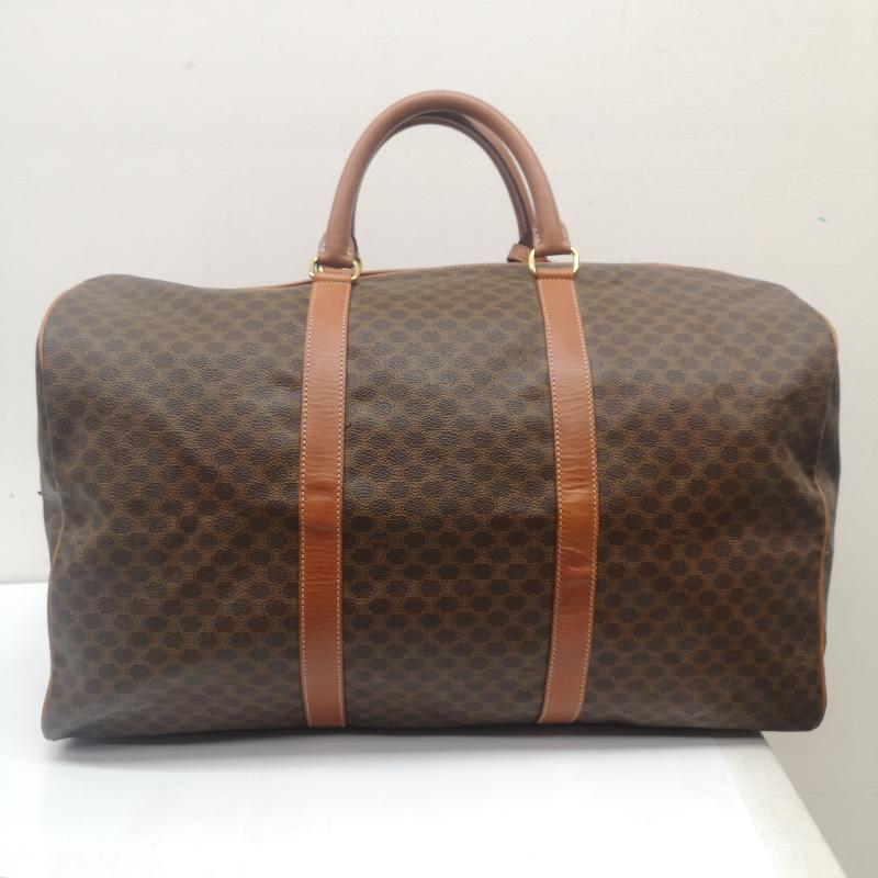 セリーヌ CELINE ボストンバッグ ボストンバッグ マカダム柄 トリオンフ ボストン バッグ 大容量 MC97/2 - 茶 / ブラウン / brown メンズ USED 古着 中古 50165316